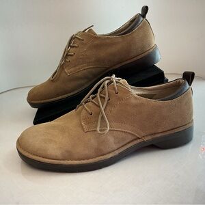 Bass Sassy Suede Oxford Shoes Tan Leather Upper Mens 8.5M